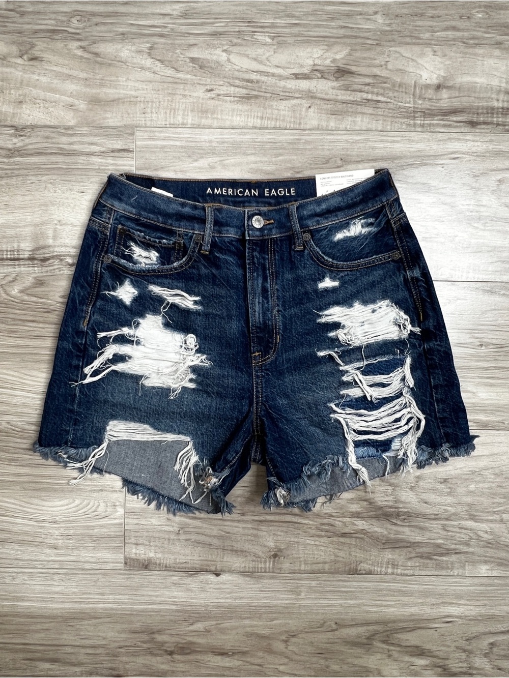 American Eagle AE 90s Boyfriend Shorts Blue Jeans Denim Size 6 NWT